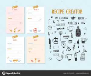 Cookbook Design Template | Modern Recipe Card Template Set regarding Recipe Card Design Template