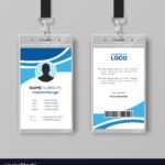 Corporate Id Card Template With Blue Details Throughout Work Id Card Template