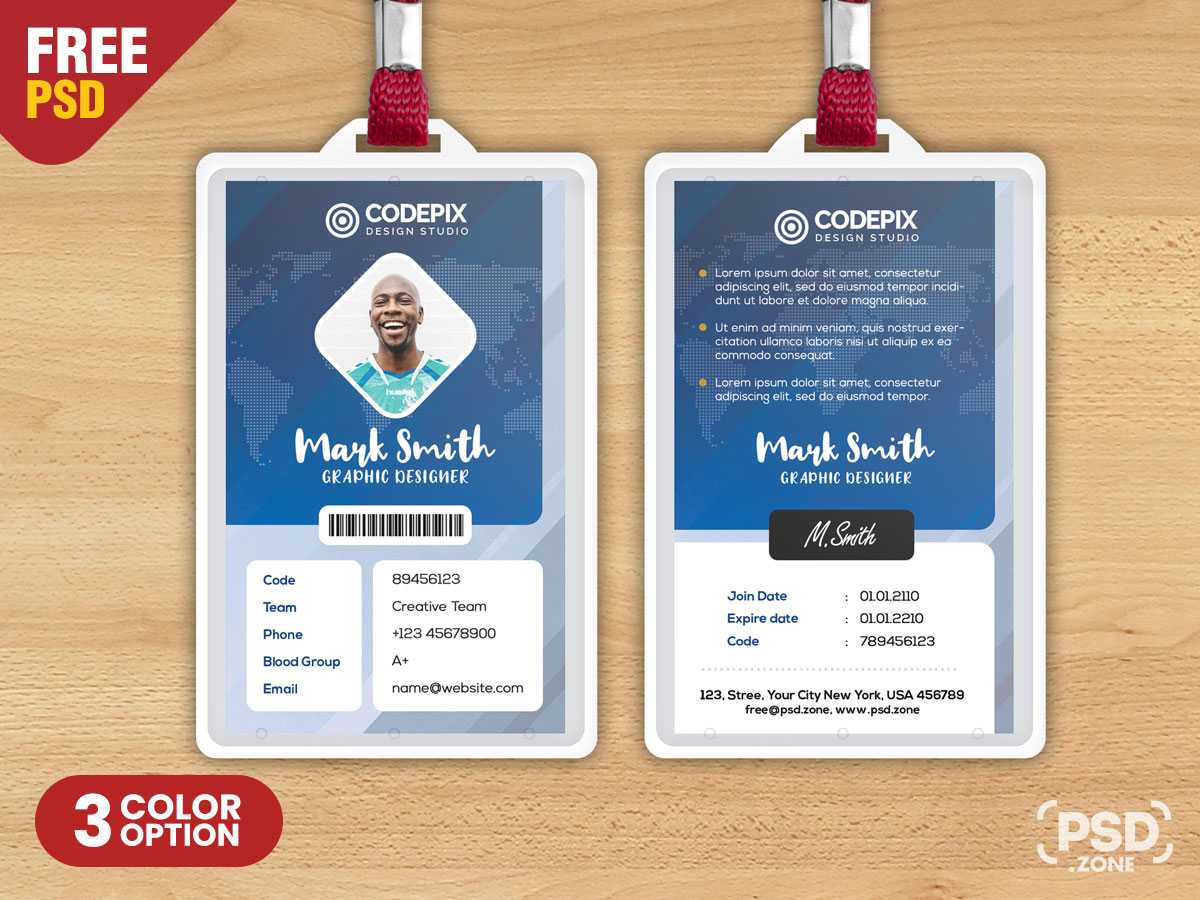 Corporate Identity Card Psd Template – Psd Zone Inside Id Card Design Template Psd Free Download