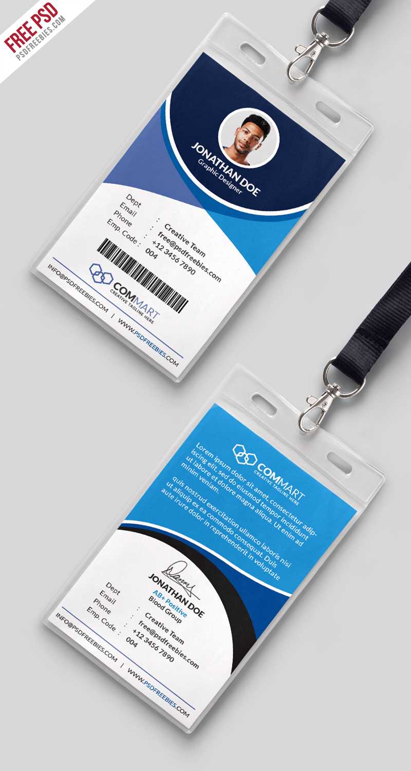 Corporate Office Identity Card Template Psd | Psdfreebies With Conference Id Card Template