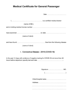 Covid19 Medical Certificate Fit To Fly | Templates At pertaining to Fit To Fly Certificate Template