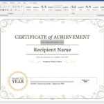 Create A Certificate Of Recognition In Microsoft Word Throughout Certificate Of Achievement Template Word