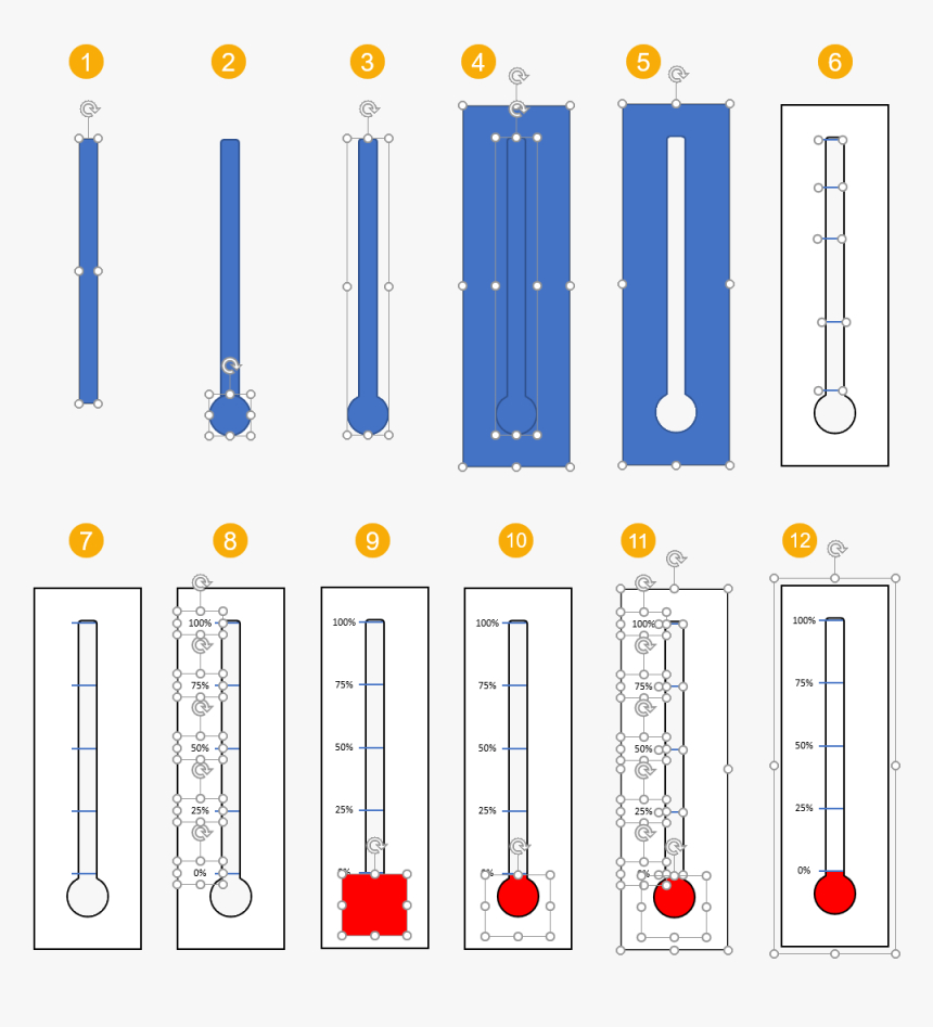 Create Thermometer Template With Shapes In Powerpoint With Regard To Powerpoint Thermometer Template