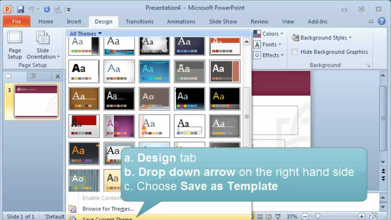 Creating And Setting A Default Template Or Theme In Powerpoint With Regard To How To Save A Powerpoint Template