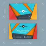 Creative And Clean Business Card Template With Material Design Abstract  Colorful Background Pertaining To Web Design Business Cards Templates