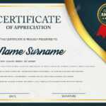 Creative Certificate Of Appreciation Award Template. Certificate.. For Academic Award Certificate Template