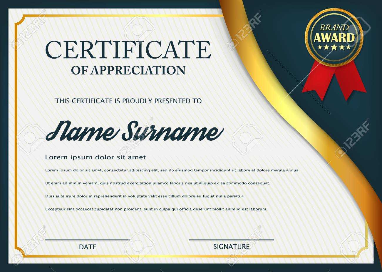 Creative Certificate Of Appreciation Award Template. Certificate.. Inside Template For Certificate Of Award