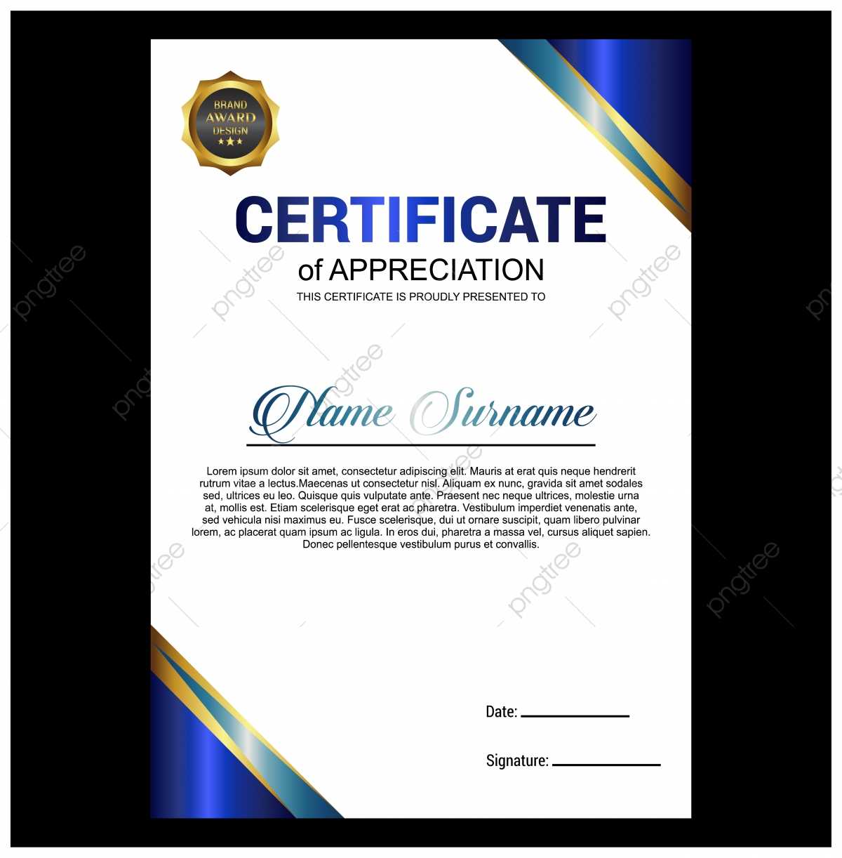Creative Certificate Of Appreciation Award Template With In Certificate Of License Template