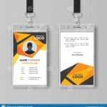 Creative Id Card Template With Abstract Orange Geometric Intended For Conference Id Card Template