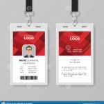 Creative Id Card Template With Abstract Red Background Stock Throughout Template For Id Card Free Download