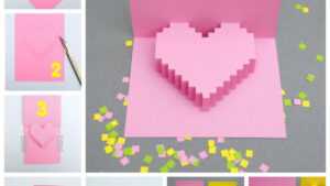 Creative Ideas - Diy Pixel Heart Popup Card for Pixel Heart Pop Up Card Template