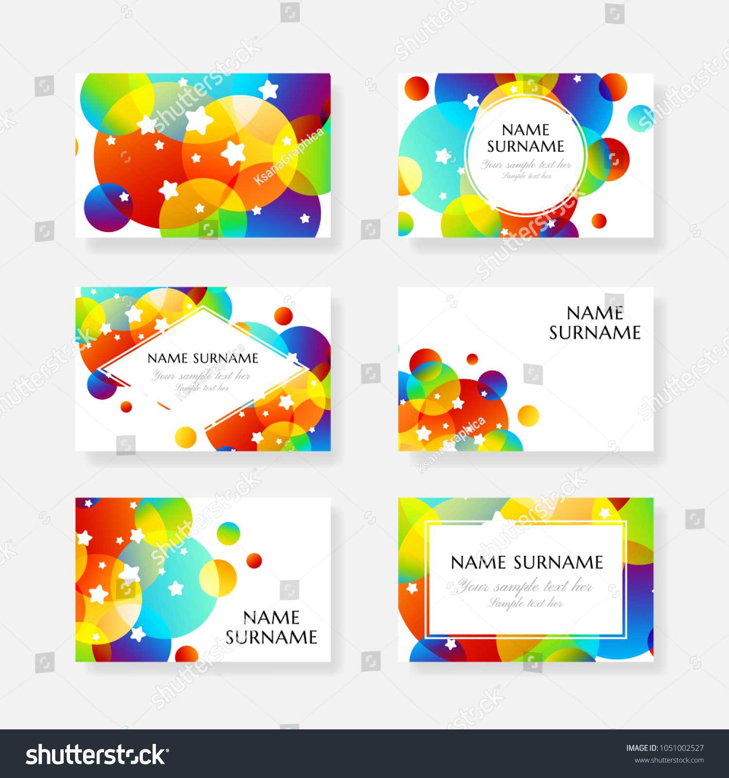 Creative Kids Cards Colorful Bubble Decoration Stock Vector Intended For Id Card Template For Kids