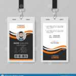 Creative Modern Id Card Template With Orange Details Stock Intended For Work Id Card Template
