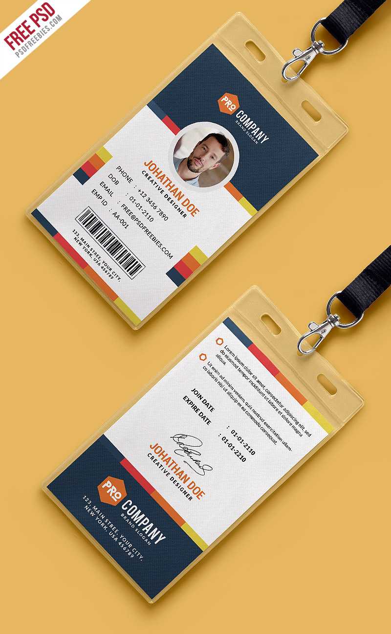 Creative Office Identity Card Template Psd | Psdfreebies Regarding Id Card Design Template Psd Free Download