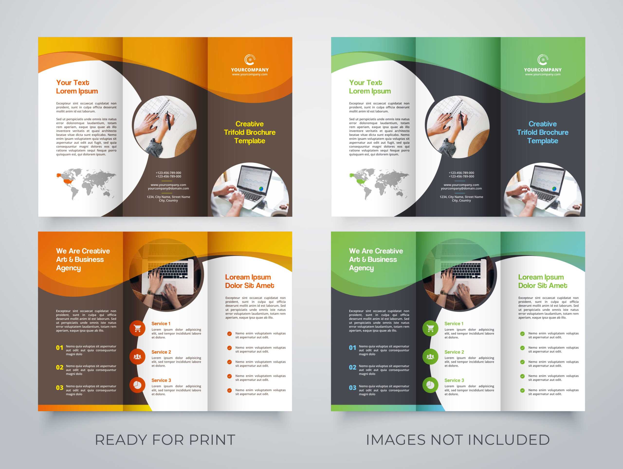 Creative Trifold Brochure Template. 2 Color Styles №80614 Within Membership Brochure Template