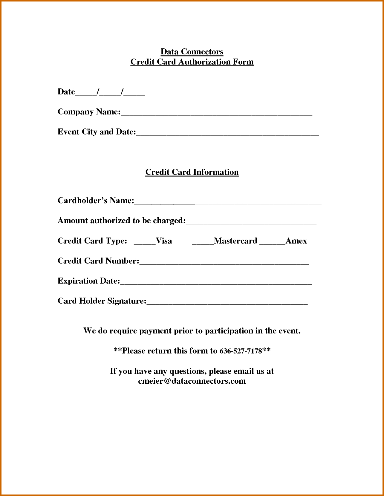 Credit Card Authorization Form – Fotolip Pertaining To Authorization To Charge Credit Card Template