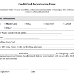 Credit Card Authorization Form Templates [Download] For Credit Card On File Form Templates