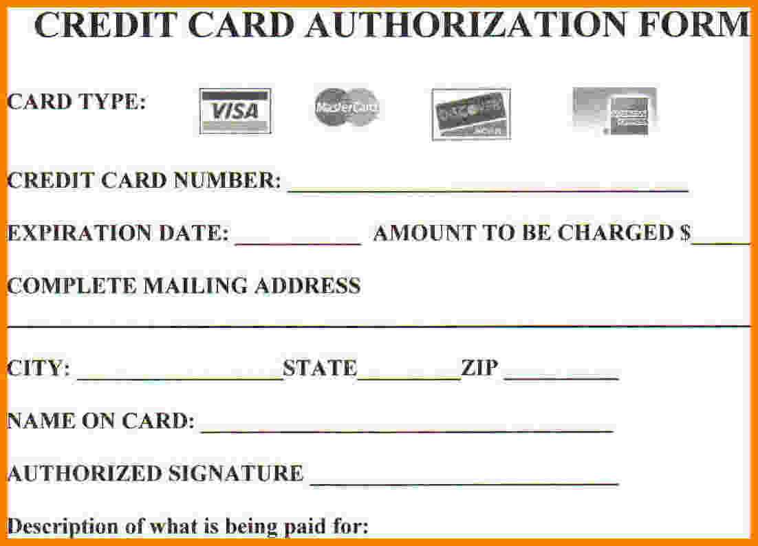 Credit Card Form Authorization Template | Professional Regarding Credit Card Authorization Form Template Word