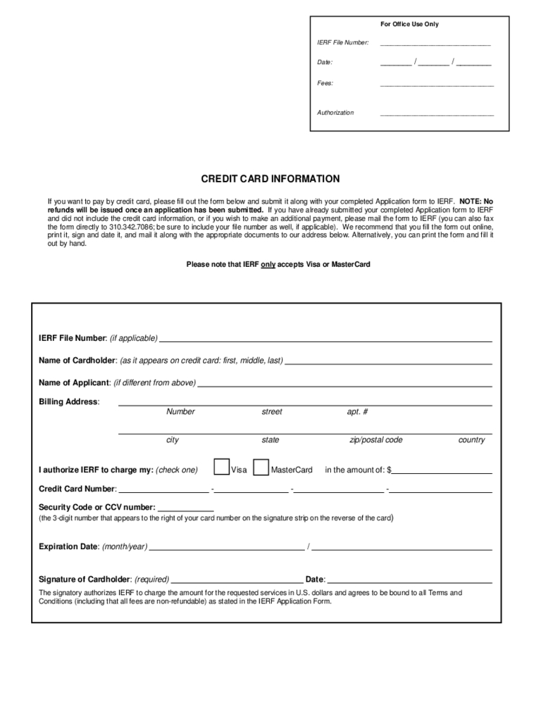 Credit Card Information Form Template Free Download With Regard To Order Form With Credit Card Template