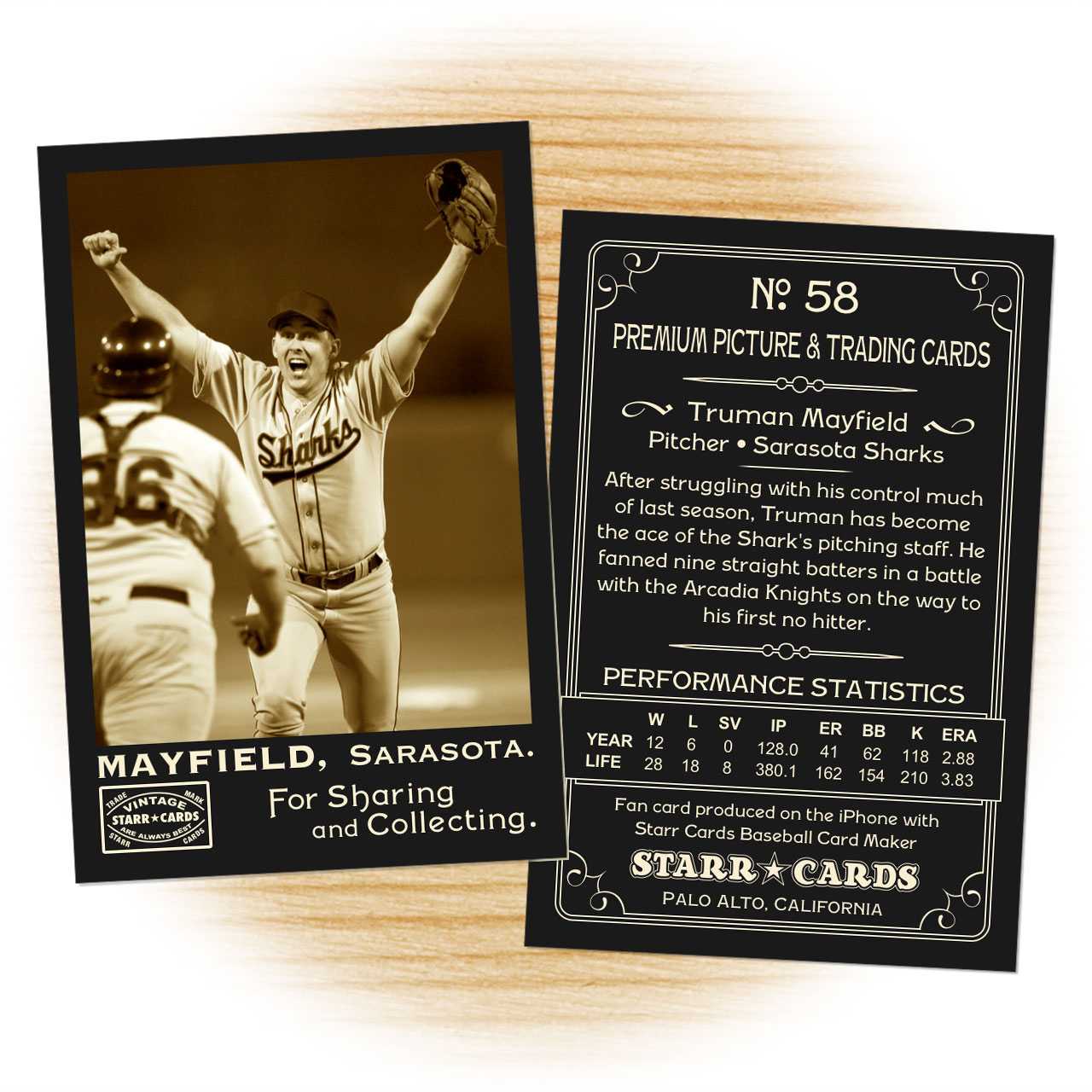 Custom Baseball Cards – Vintage 95™ Series Starr Cards With Custom Baseball Cards Template
