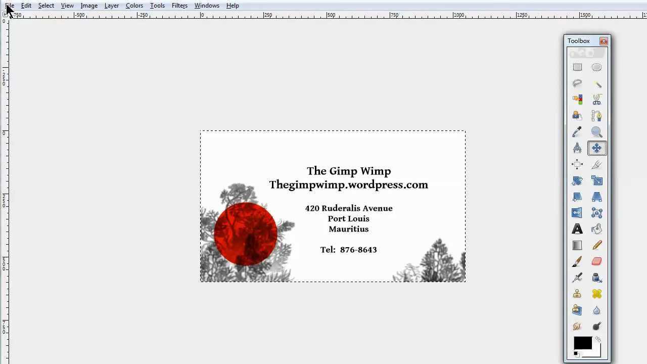 Custom Business Card In Gimp 2.8The Gimpwimp Intended For Gimp Business Card Template