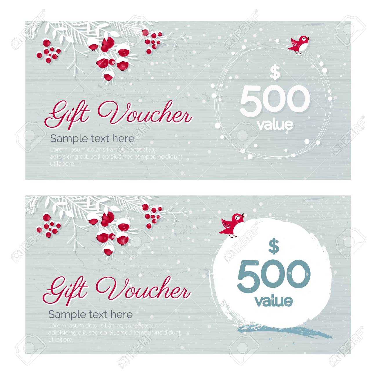 Cute Hand Drawn Christmas Gift Voucher Coupon Discount. Gift.. With Merry Christmas Gift Certificate Templates