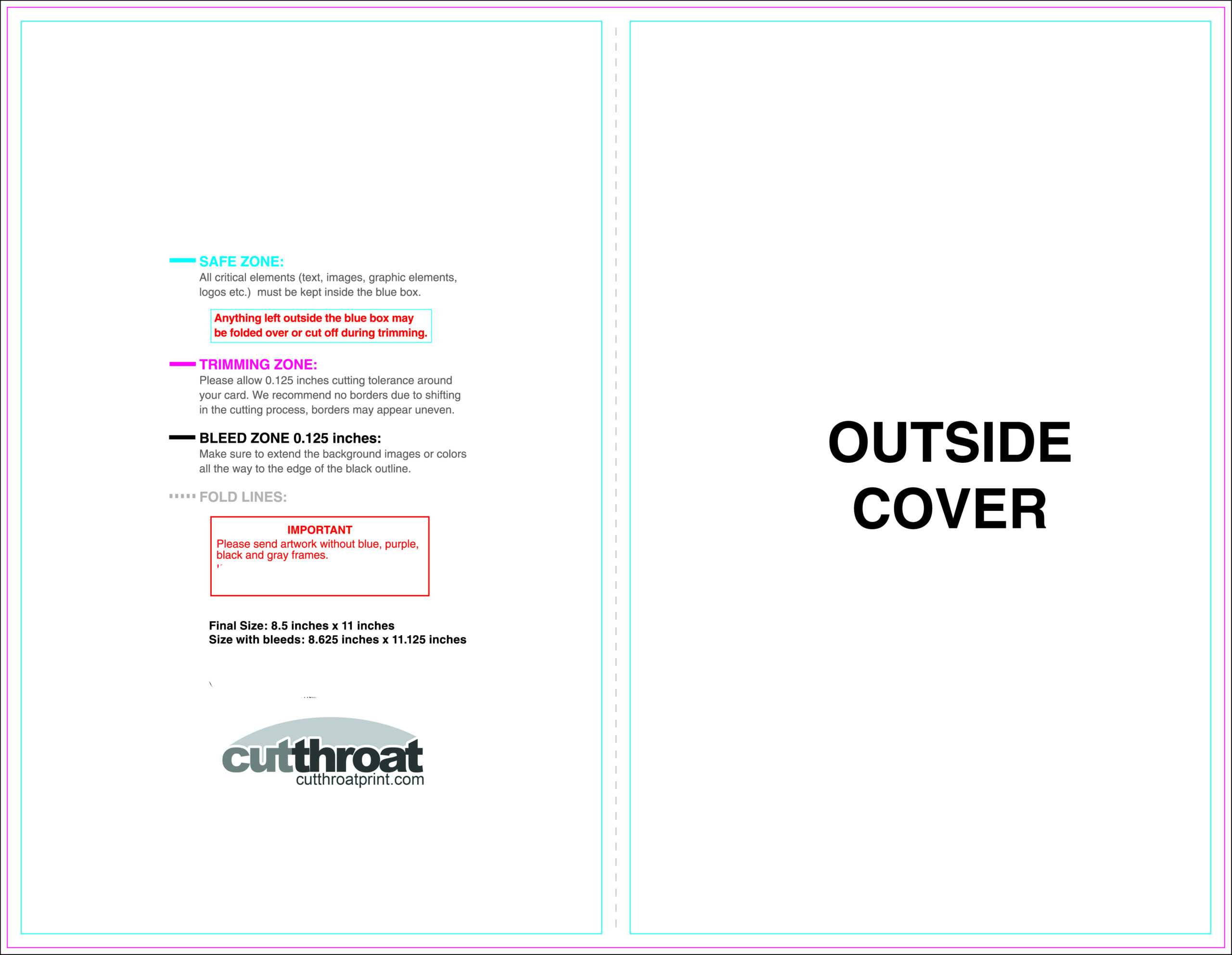 Cutthroat Printcustom Brochure Printing In 8.5 X11 Brochure Template