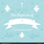 Стоковая Векторная Графика «Baptism Invitation Card Template In Baptism Invitation Card Template