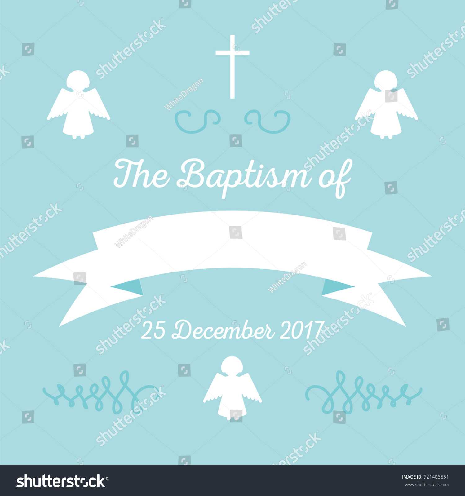 Стоковая Векторная Графика «Baptism Invitation Card Template In Baptism Invitation Card Template