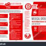 Стоковая Векторная Графика «Blood Donation Medical Brochure with Hiv Aids Brochure Templates