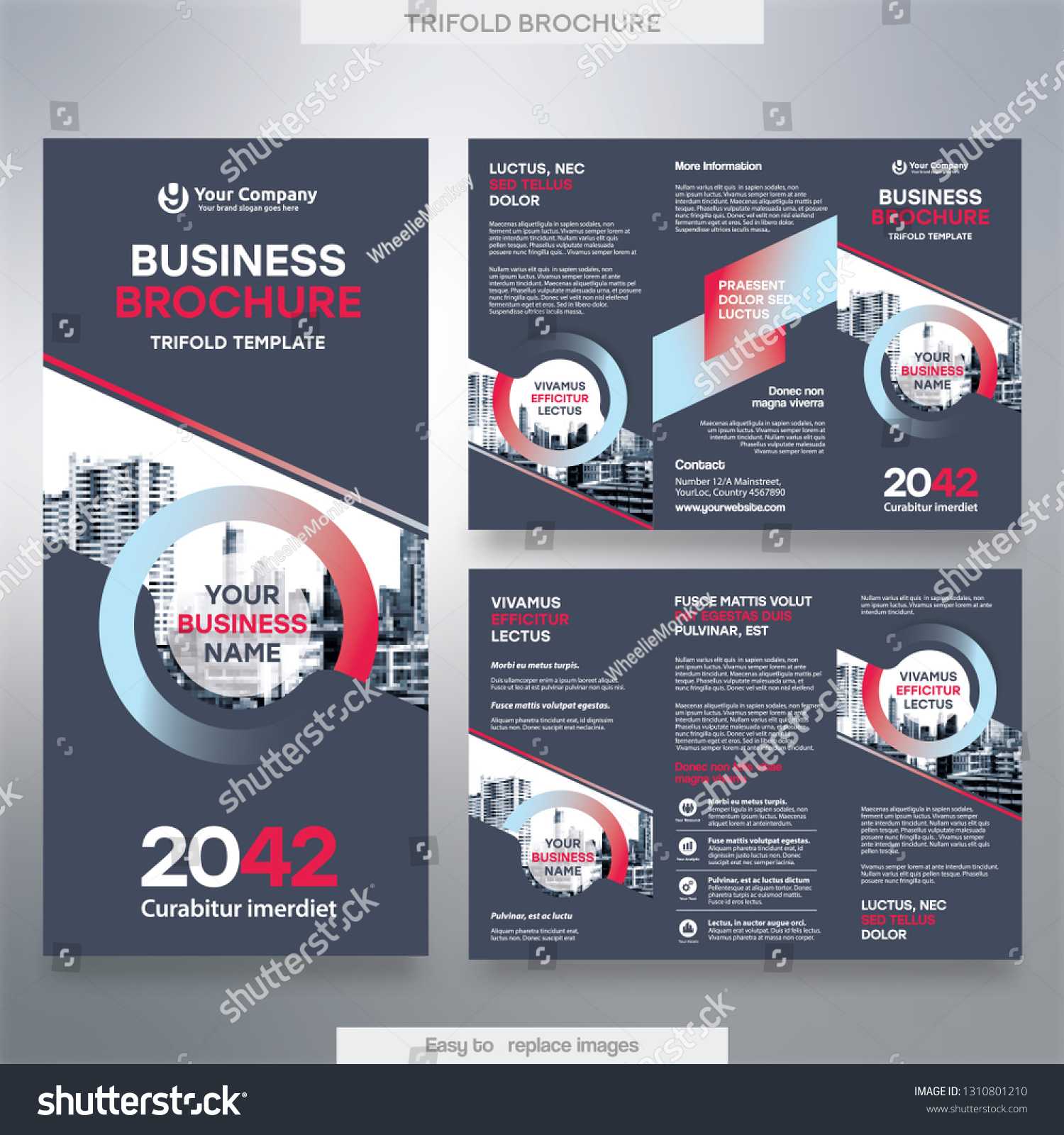 Стоковая Векторная Графика «Business Brochure Template Tri Intended For Country Brochure Template