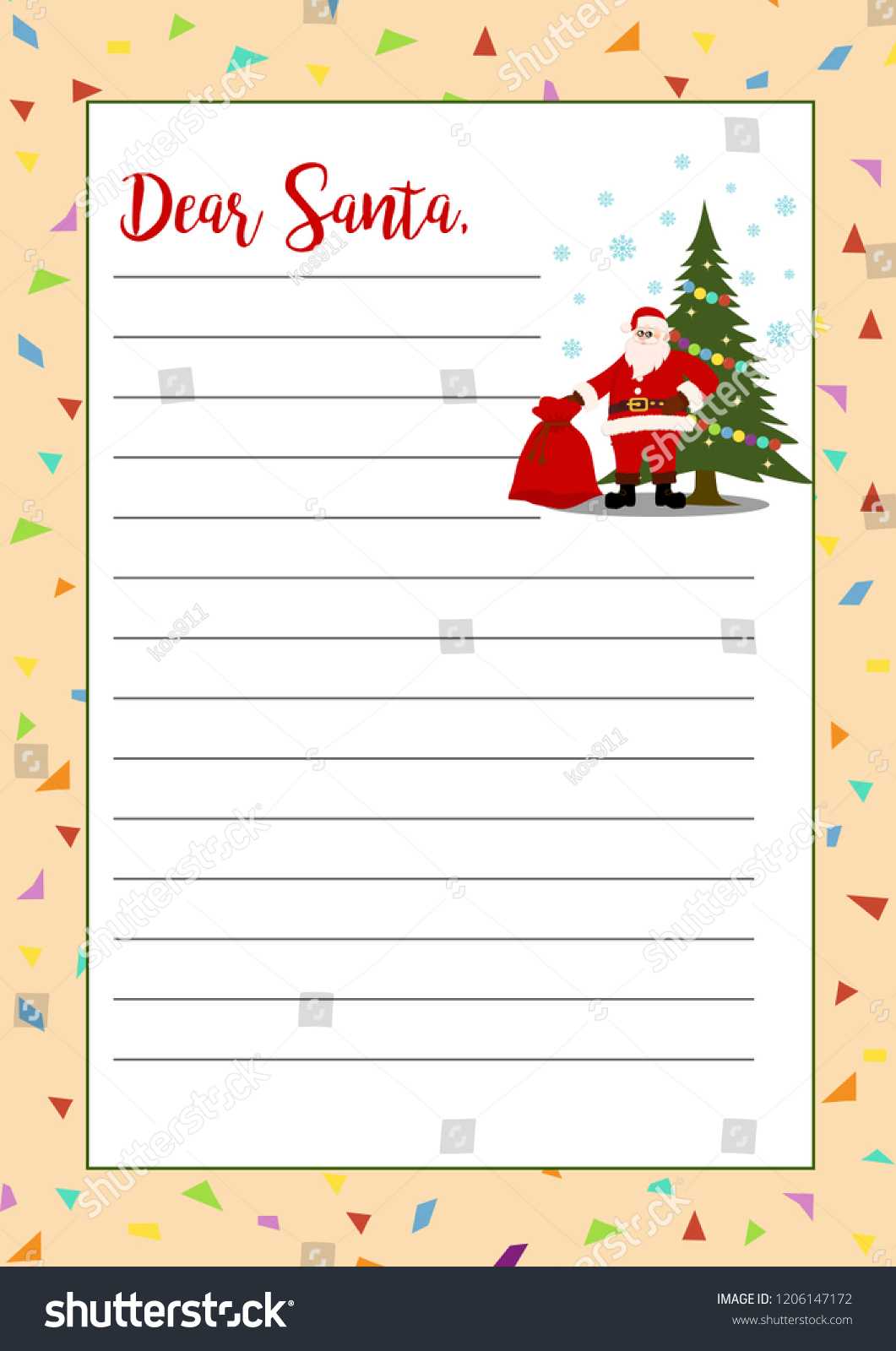 Стоковая Векторная Графика «Christmas Letter Santa Claus Regarding Christmas Note Card Templates