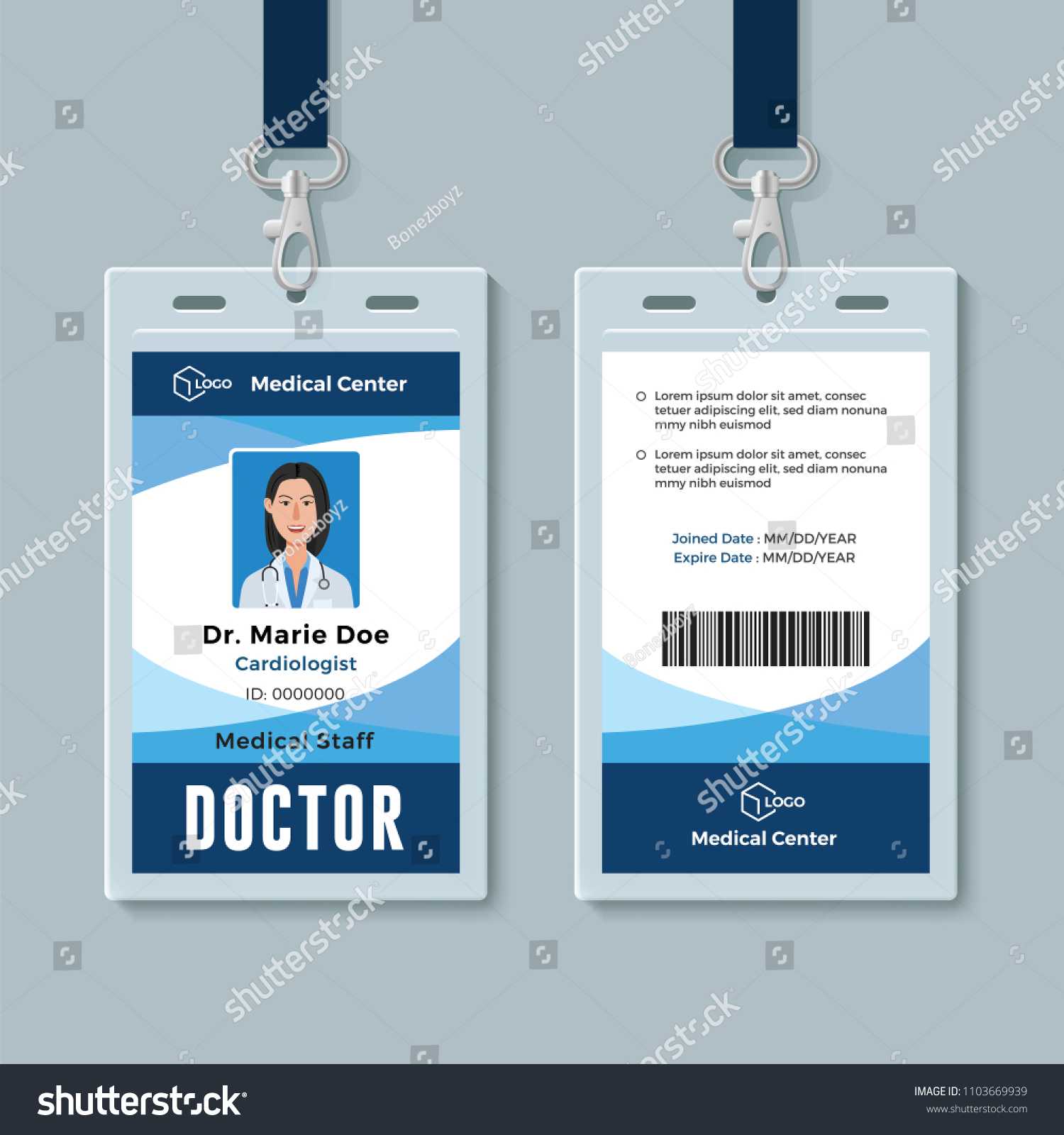 Стоковая Векторная Графика «Doctor Id Badge Medical Identity In Doctor Id Card Template