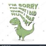 Стоковая Векторная Графика «Funny Cartoon Dinosaur Trex With Regard To Sorry Card Template
