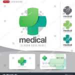 Стоковая Векторная Графика «Logo Design Medical Healthcare With Hospital Id Card Template