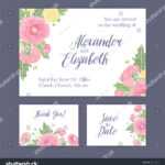 Стоковая Векторная Графика «Set Wedding Invitation Save Date Inside Thank You Note Card Template