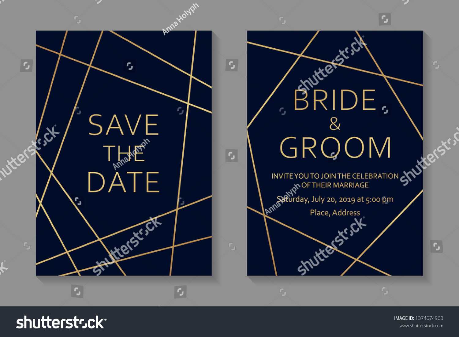 Стоковая Векторная Графика «Wedding Invitations Design Inside Celebrate It Templates Place Cards