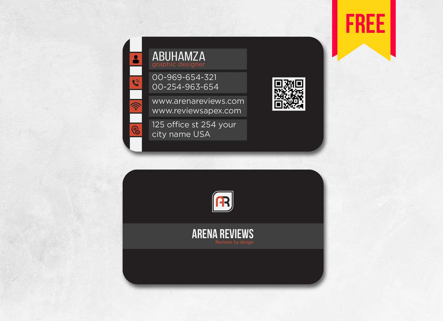 Dark Business Card Template Psd File | Free Download Intended For Psd Name Card Template