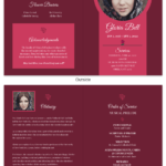 Dark Red Funeral Program Template Within Memorial Brochure Template