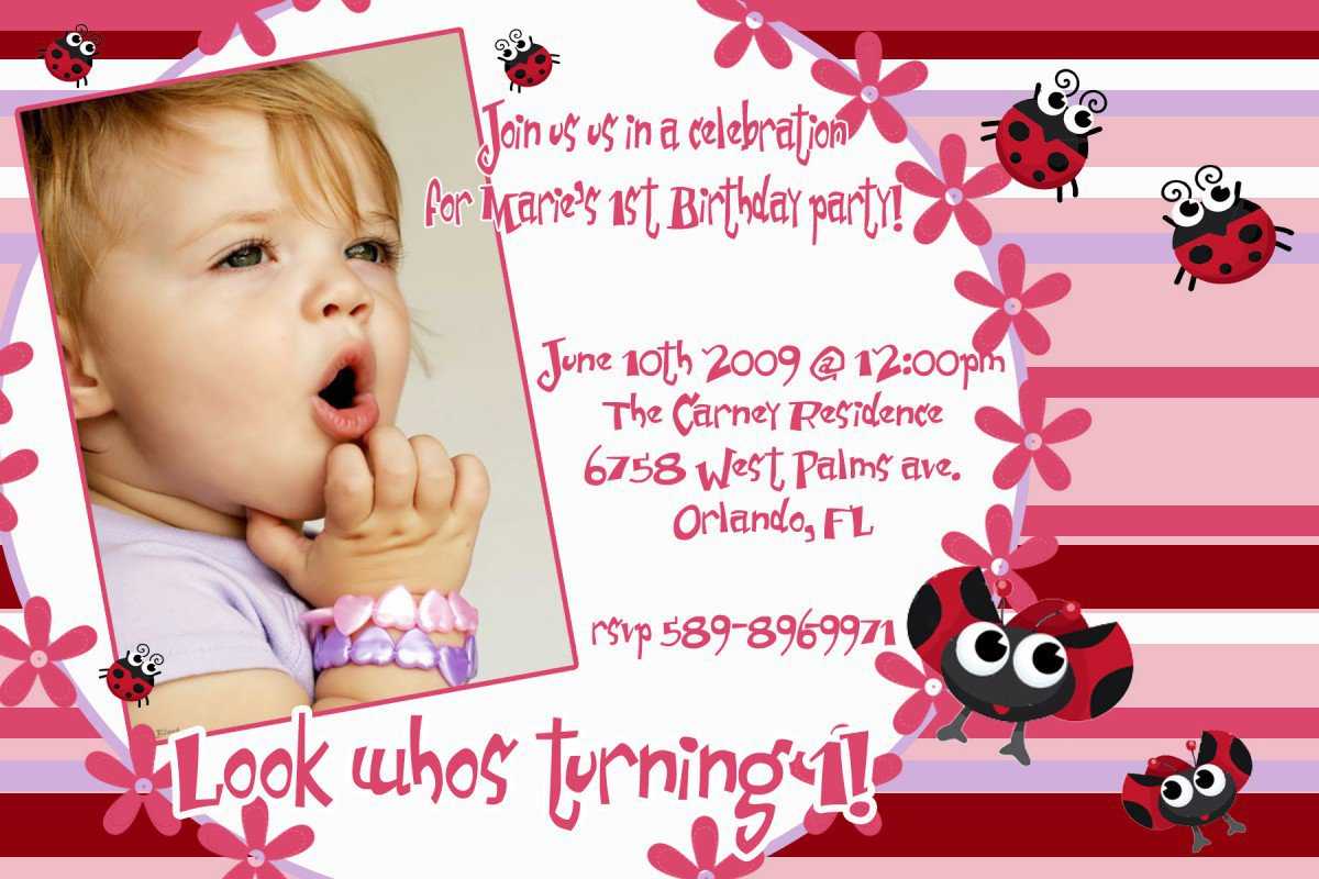 Daughter S First Birthday Invitation Cards – The Best With Regard To First Birthday Invitation Card Template