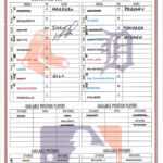 David Ortiz Boston Red Sox Подпись Гу Линейка Карта Vs Тигры Intended For Dugout Lineup Card Template