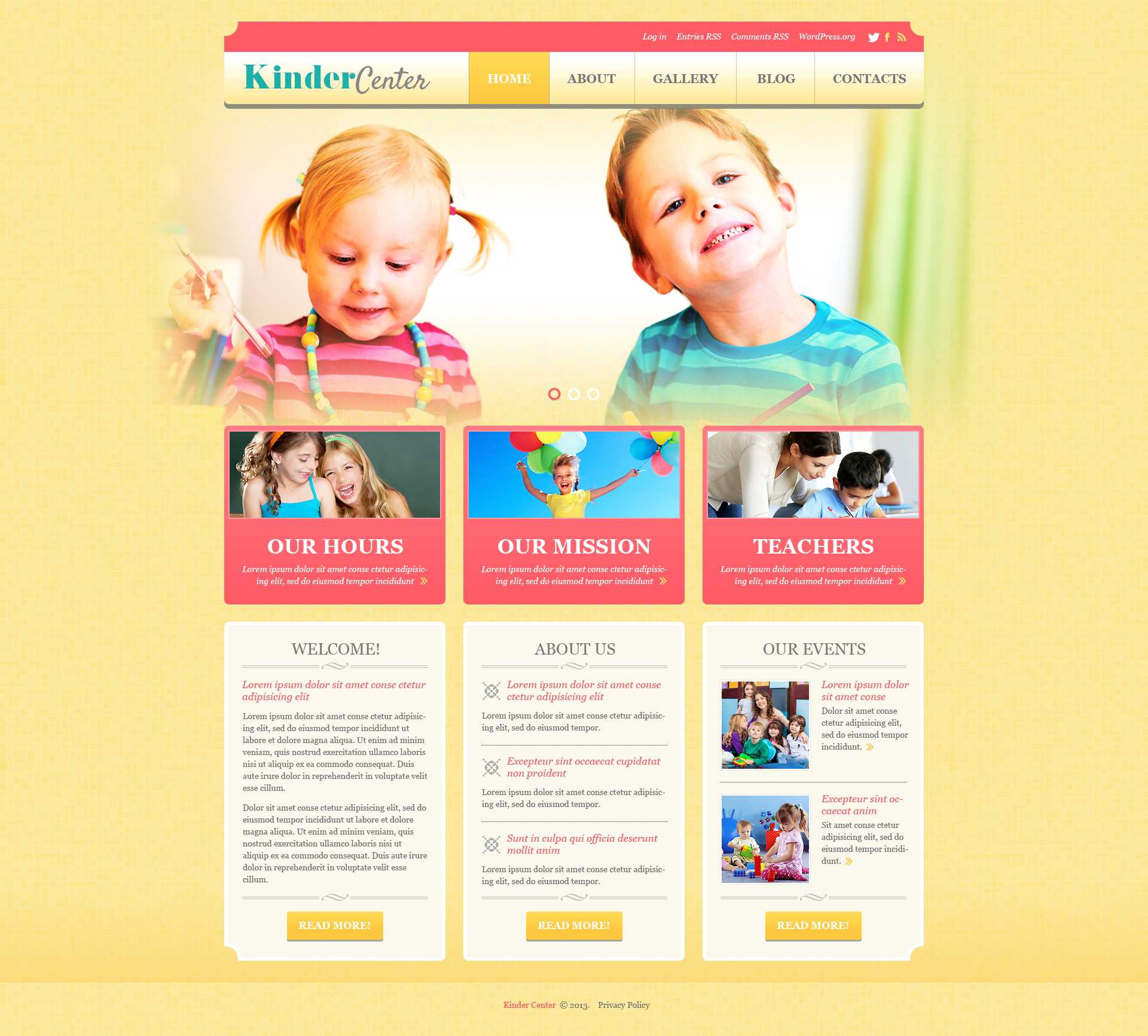 Day Care Responsive WordPress Theme Regarding Play School Brochure Templates