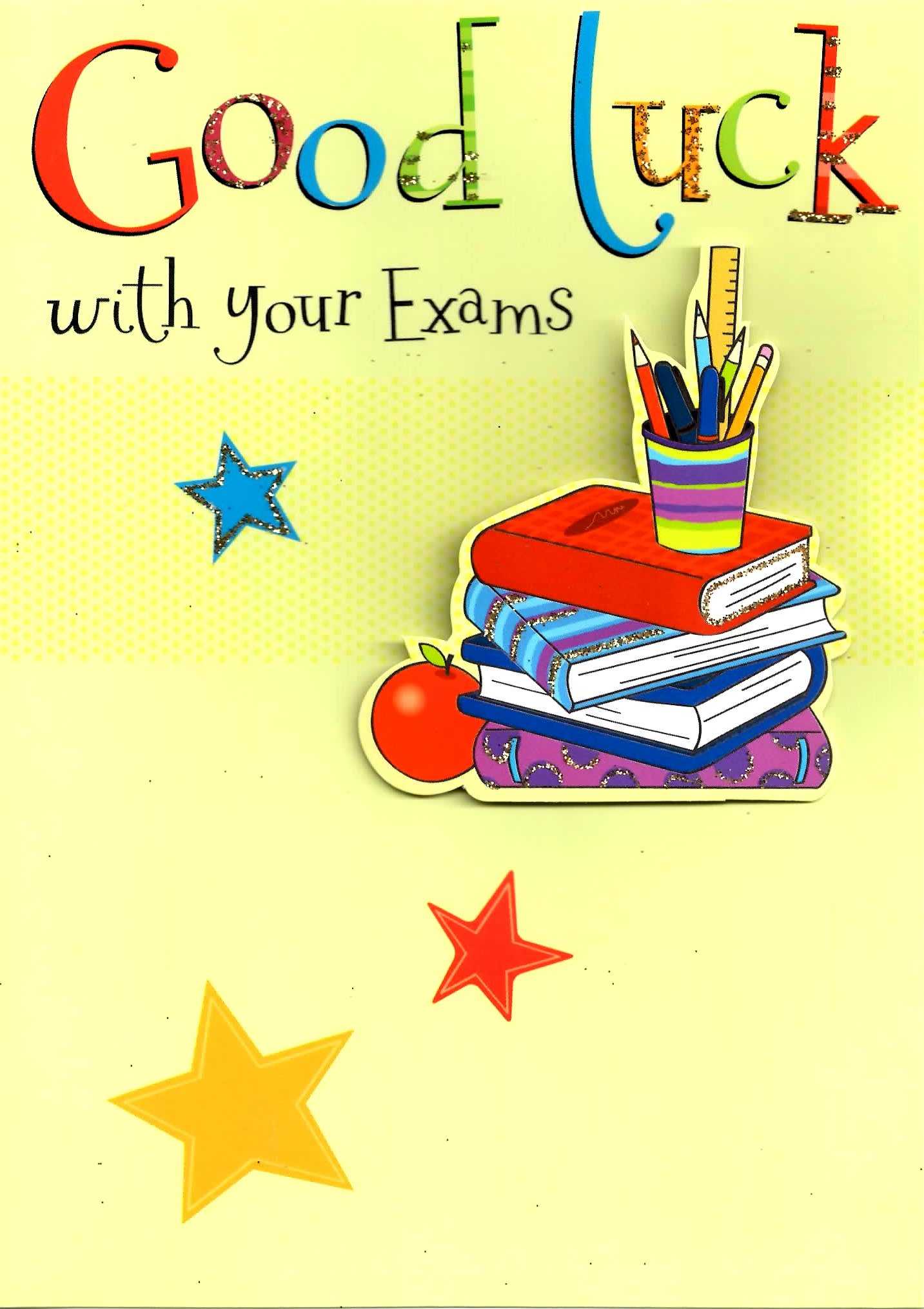 Details About Good Luck With Your Exams Greeting Card 3D Flittered Glitter  Lucky Cards Intended For Good Luck Card Templates