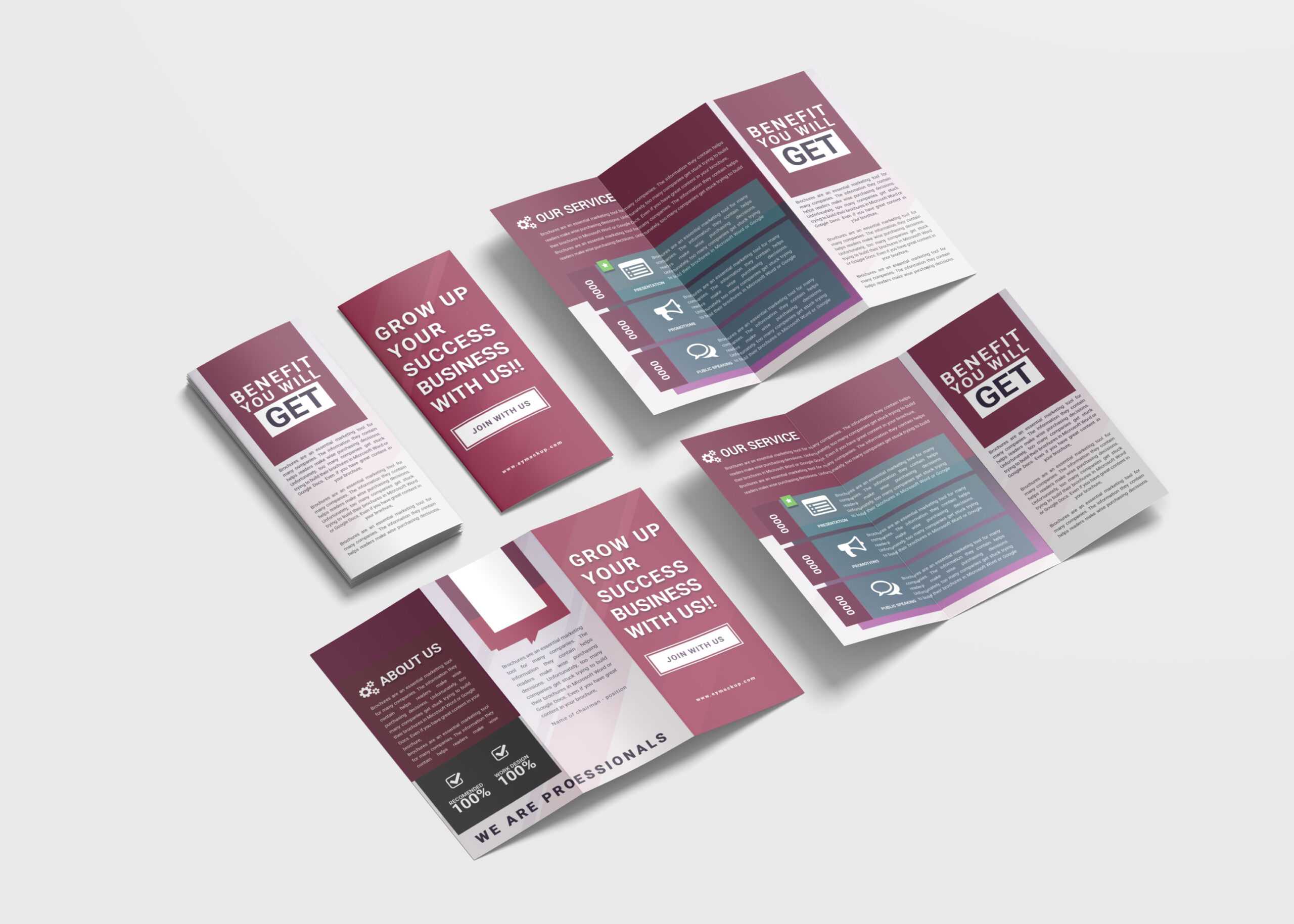 Digital Marketing Business Tri Fold Brochure Design Template Inside 4 Fold Brochure Template Word