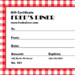 Diner Gift Certificate With Regard To Restaurant Gift Certificate Template