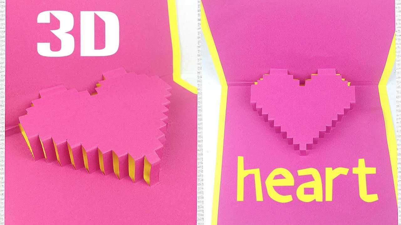 Diy 3D Heart Pop Up Card Tutorial Easy. Greeting Gift Card Love Design  Ideas For Boyfriend Intended For Pixel Heart Pop Up Card Template
