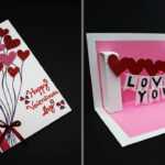 Diy Valentine Card | Handmade I Love You Pop Up Card For Valentine's Day |  Anniversary Card For I Love You Pop Up Card Template