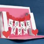 Diy Valentine Card – Handmade I Love You Pop Up Card With Regard To Diy Pop Up Cards Templates