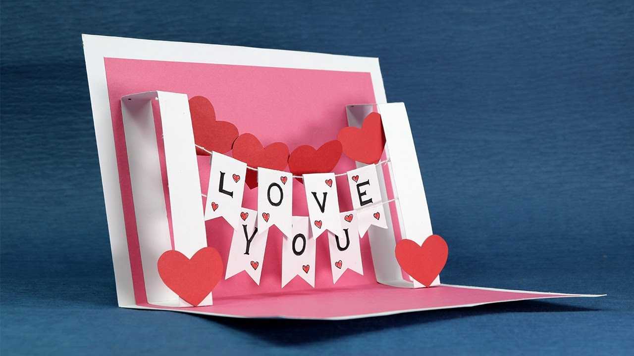 Diy Valentine Card - Handmade I Love You Pop Up Card With Regard To I Love You Pop Up Card Template