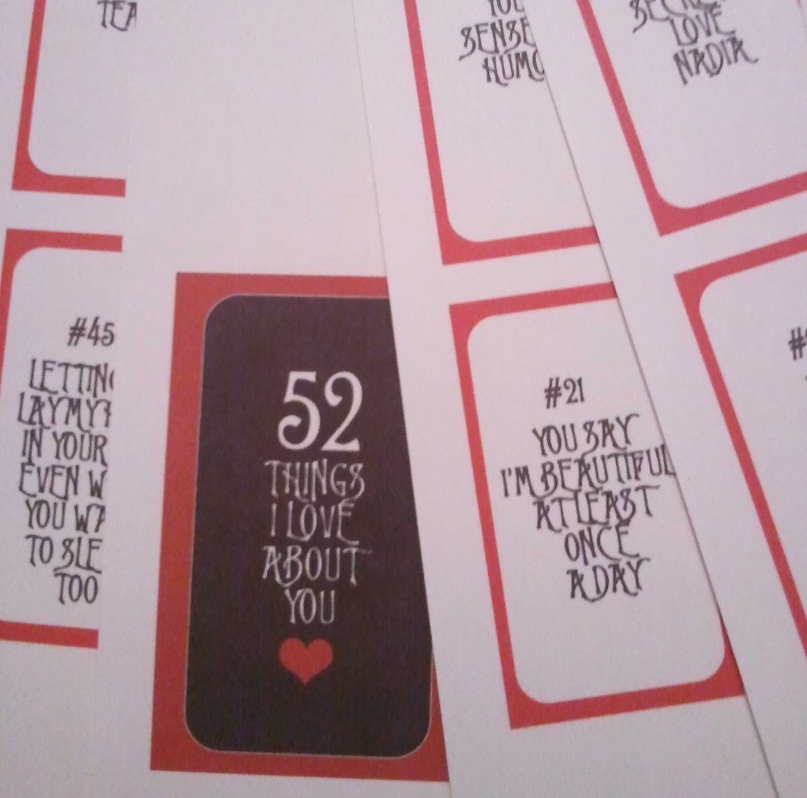 Diy Vintage Chic: 52 Reasons I Love You. Get Started On With Regard To 52 Things I Love About You Deck Of Cards Template